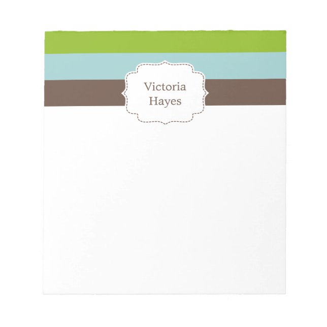 Candy Stripes Personalisiert Notepad Notizblock (Vorderseite)