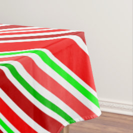 Candy Stripes Red White Green Festive Diagonal Tischdecke