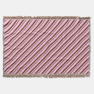 Candy Stripes, rosa und schokoladenbraun Decke