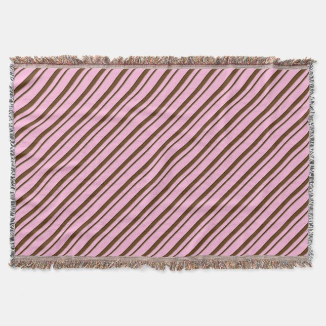 Candy Stripes, rosa und schokoladenbraun Decke (Vorderseite)