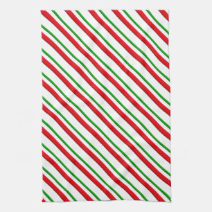 Candy Stripes, rot, grün und weiß Handtuch