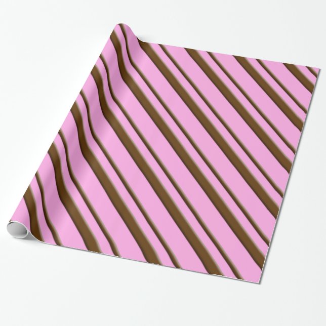 Candy stripes - Schokolade auf rosa Geschenkpapier (Ungerollt)
