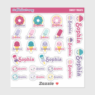 Candy-Süßigkeiten Personalisierte Namensschilder | Aufkleber