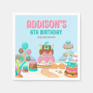 Candy Sweet Girl's Candyland Geburtstag Serviette
