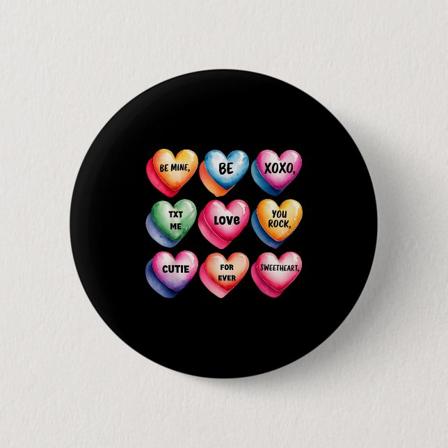 Candy Sweet Heart Valentines Day Design For Women  Button (Vorderseite)