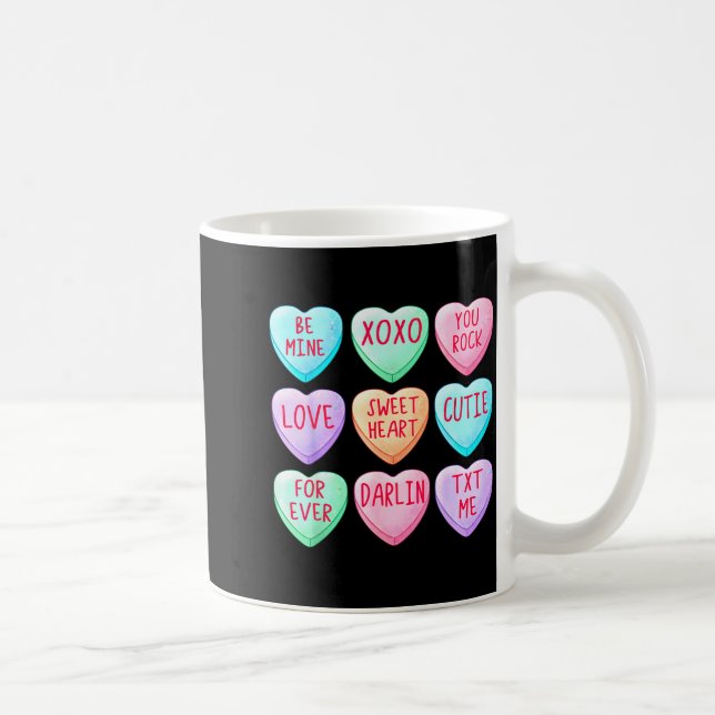 Candy Sweet Hearts Love Valentines Day Shirt Women Kaffeetasse (Rechts)