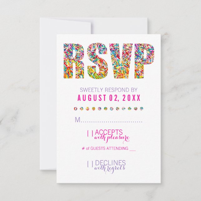 Candy Theme RSVP-Karte RSVP Karte (Vorderseite)
