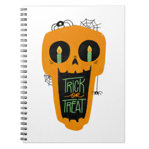Candy Trick oder Treat Funny Pumpkin Halloween Jun Notizblock