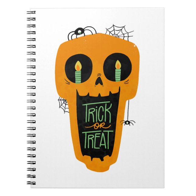 Candy Trick oder Treat Funny Pumpkin Halloween Jun Notizblock (Vorderseite)