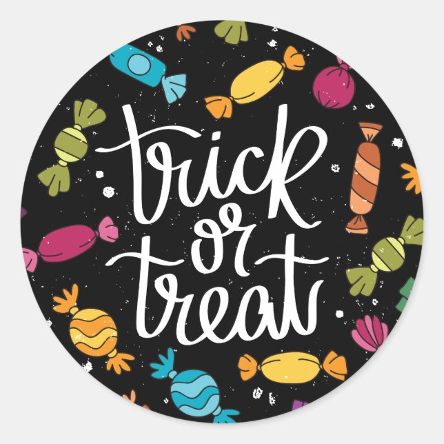 Candy Trick oder Treat Halloween Runder Aufkleber (Vorderseite)