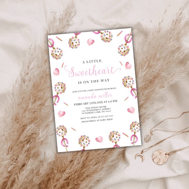 Candy Valentine Little Sweetheat Baby Shower Einladung (Candy Valentine Little Sweetheat Baby Shower Invitation)