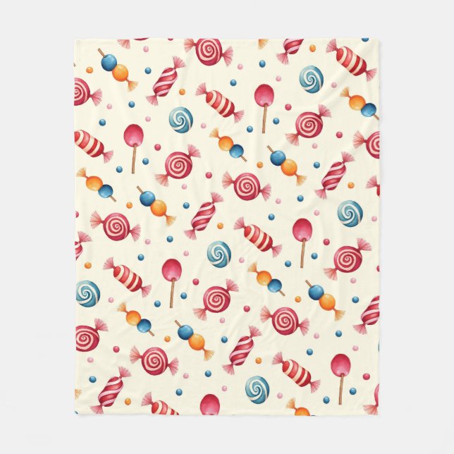 Candy Wonderland Fleecedecke (Vorderseite)