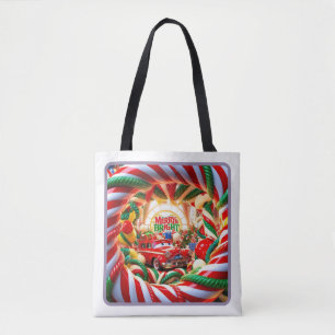 Candy Wonderland Holiday Tote Bag - Mittel