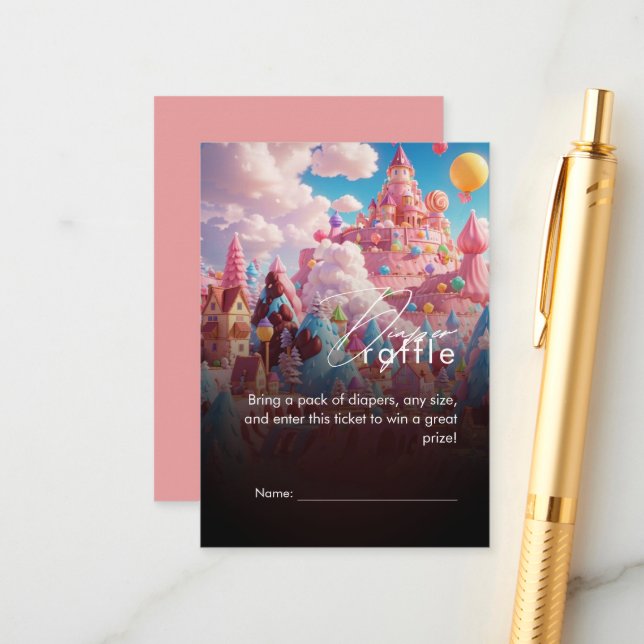 Candy World Niedlich Baby Dusche Begleitkarte (Vorderseite/Rückseite Beispiel)