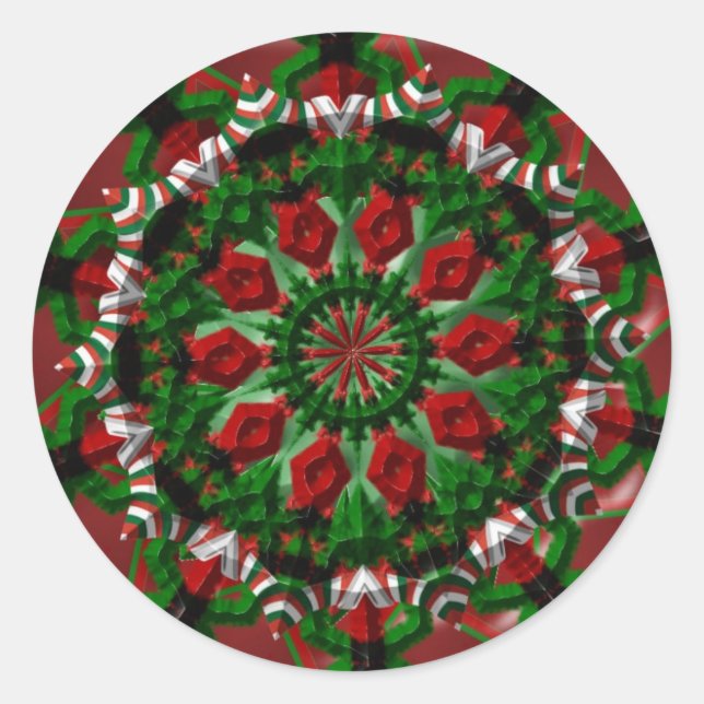 Candy Wreath Runder Aufkleber (Vorderseite)