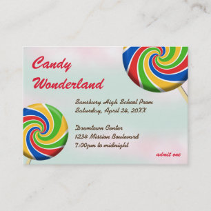 Candy Wunderland Sonderanfertigung Logo Eintrittsk Visitenkarte