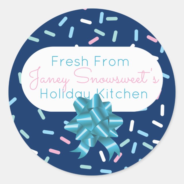 Candy Zuckerguss streut Weihnachtskekse von Runder Aufkleber (Vorderseite)