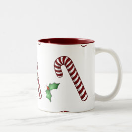 Candycane und Holly-Tasse Zweifarbige Tasse