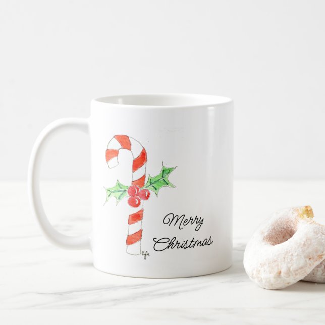 Candycane With Holly Kaffeetasse (Mit Donut)