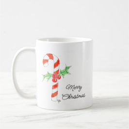 Candycane With Holly Kaffeetasse