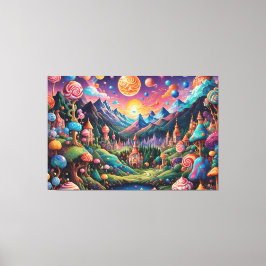Candyland ai art Stretched Canvas Print Leinwanddruck