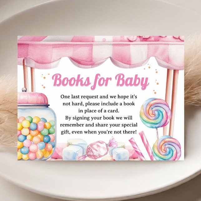 Candyland Baby Showbücher für Baby Begleitkarte (Von Creator hochgeladen)