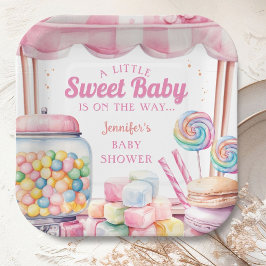 Candyland Baby Shower Pink Girl Pappteller