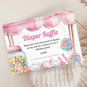 Candyland-Baby-Shower-Windel-Raffle-Einschluss Begleitkarte