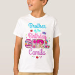 Candyland Brother of the Birthday Girl | Lollipop T-Shirt<br><div class="desc">Feiern Sie Geburtstag mit diesem besonderen T - Shirt,  personalisiertes Design</div>