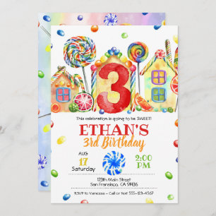 Candyland Candy Einladung für Candy Theme - 3.