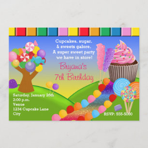 Candyland Candy Land Sweet Cupcakes Einladung