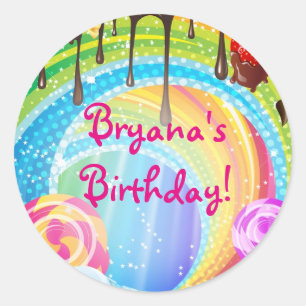 CandyLand Chocolate & Süßigkeiten Teenage Dream St Runder Aufkleber