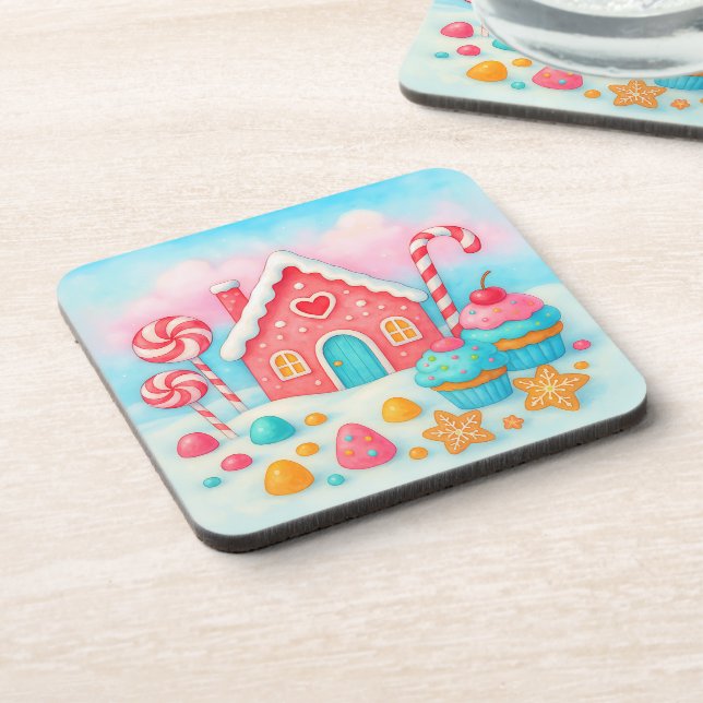 Candyland Christmas Beverage Coaster Getränkeuntersetzer (Linke Seite)