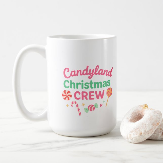 Candyland Christmas Crew | Fun Holiday Family  Kaffeetasse (Mit Donut)