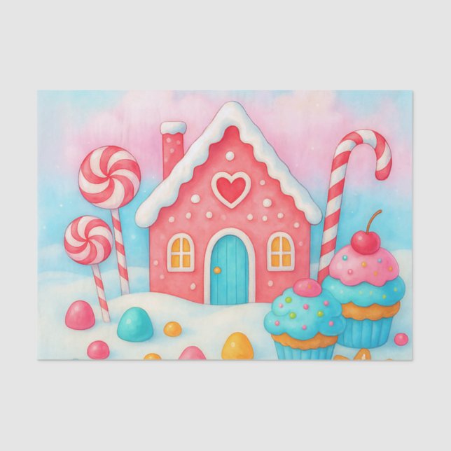 Candyland Christmas Decoupage Tissue Paper Seidenpapier (Vorderseite)