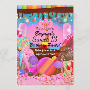 Candyland-Party-Fantasy-Candy-Cupcakes-Flugblatt Einladung
