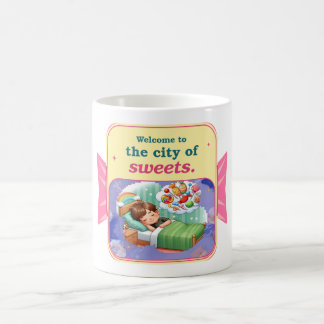 Candyland Süße Träume Pink Storybook-Kunst Kaffeetasse