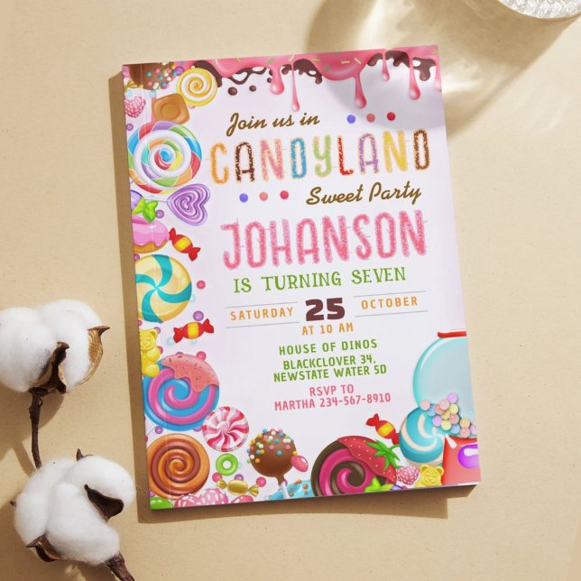 Candyland Sweet Birthday Party Einladung (Candyland Sweet Birthday Party Invitation)