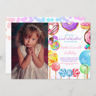 Candyland Sweet Celebration Girl Niedliches Bild Einladung