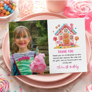 Candyland Sweet Celebration Kindergeburtstag Part Dankeskarte