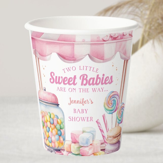 Candyland Twins Baby Dusche Pink Girl Paper Cup Pappbecher (Von Creator hochgeladen)
