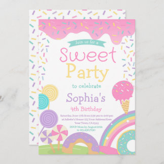 Candyland und Eiscreme vollständig anpassbar Einladung