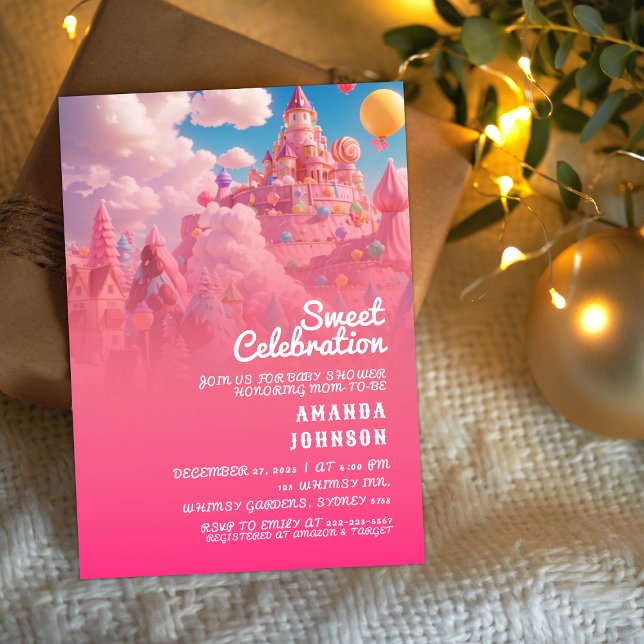 Candyland World Babydusche Einladung (Von Creator hochgeladen)