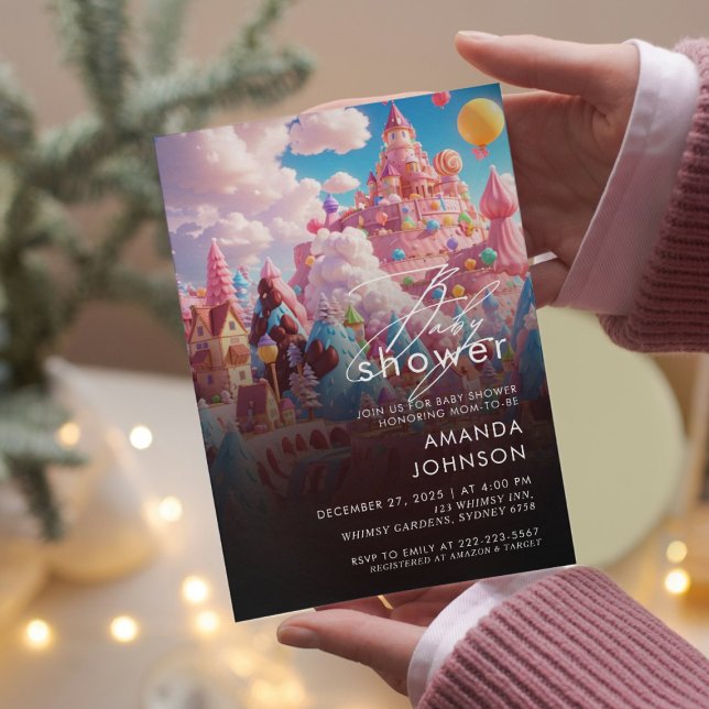 Candyland World Babydusche Einladung (Von Creator hochgeladen)