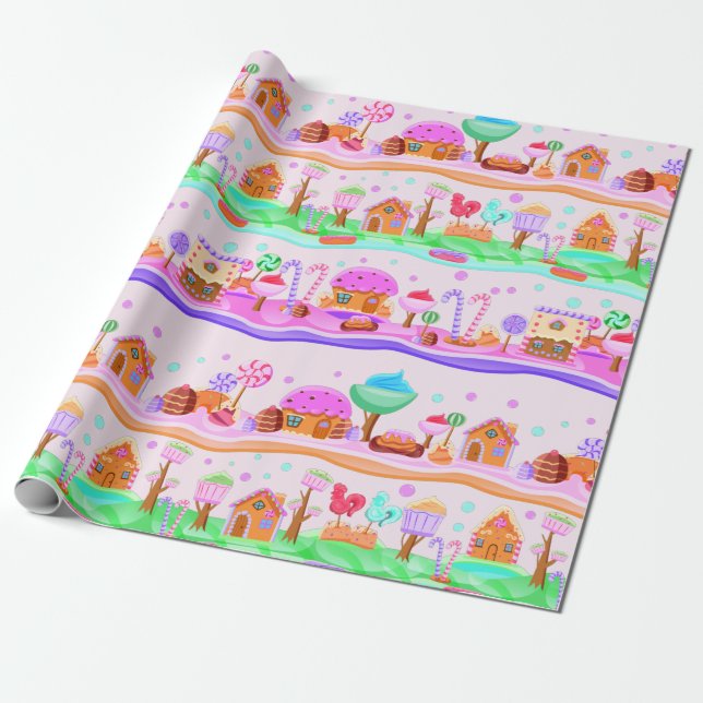 Candyland Wrapping Paper Geschenkpapier (Ungerollt)