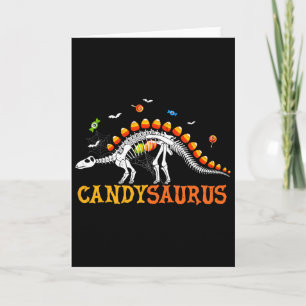 Candysaurus Candy Corn Dinosaur Skelett Frohes Hal Karte