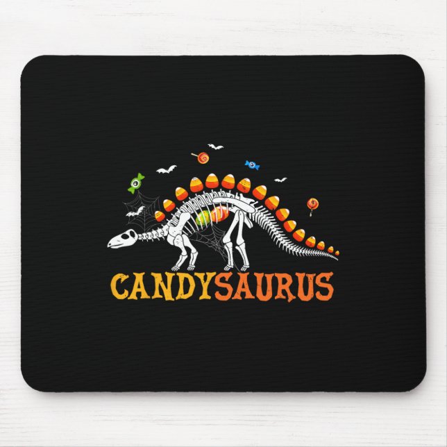 Candysaurus Candy Corn Dinosaur Skelett Frohes Hal Mousepad (Vorne)