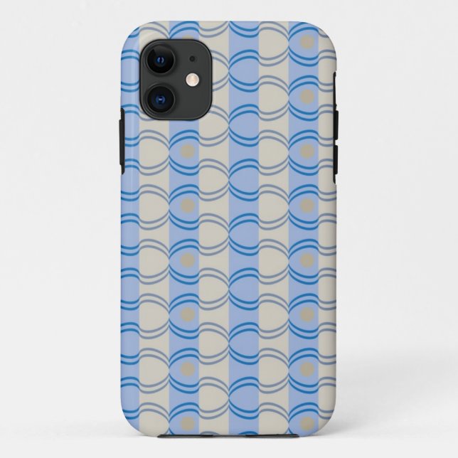 Candystripe Blau auf lagertan Case-Mate iPhone Hülle (Rückseite)