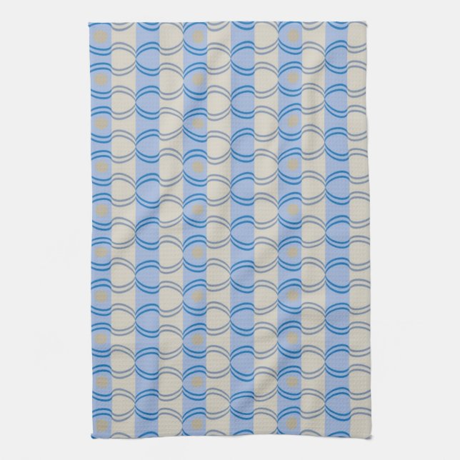 Candystripe Blau auf lagertan Handtuch (Vertikal)
