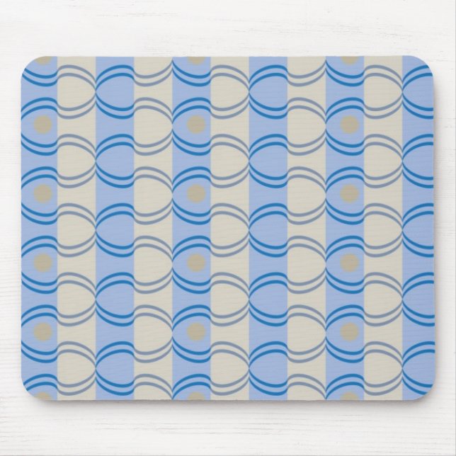 Candystripe Blau auf lagertan Mousepad (Vorne)